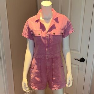Pink Denim Jumpsuit